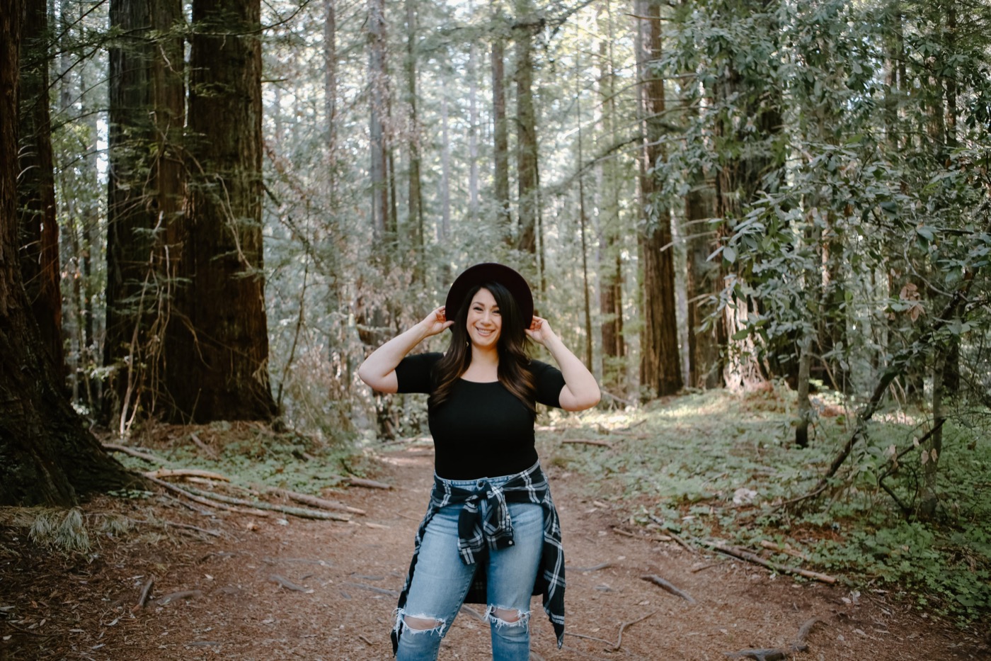 Jaclyn on a redwood hike
